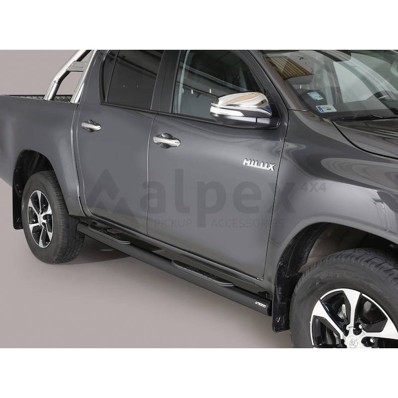 Misutonida Side Bar - with plastic steps, 76 mm - black - Hilux D/C 2016-