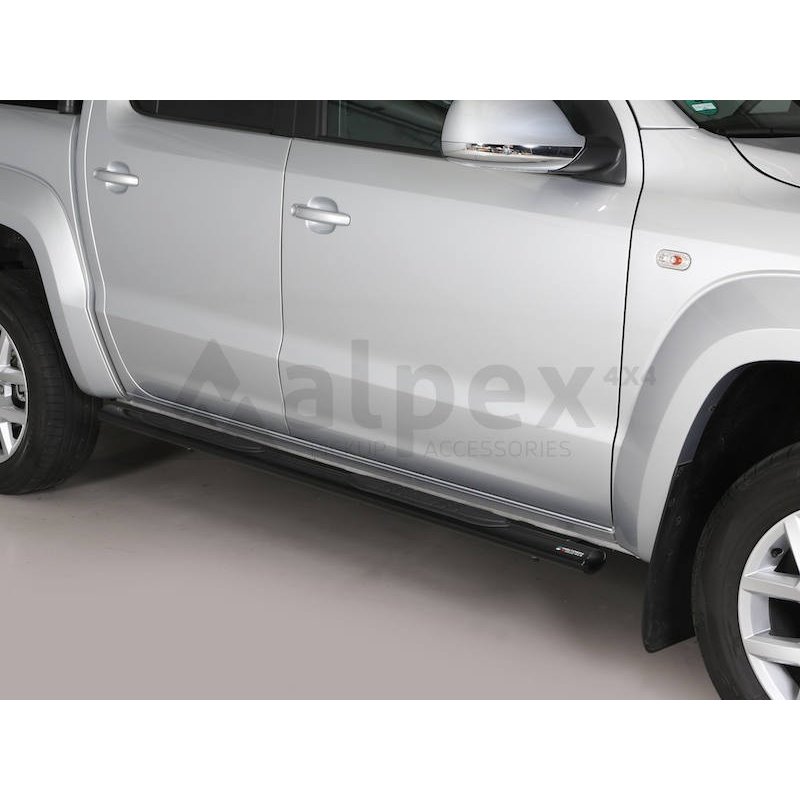 Misutonida Side Bar - with plastic steps, oval - black - Hilux D/C 2016-