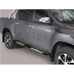 Misutonida Side Bar - with design steps, oval - black - Hilux D/C 2016-