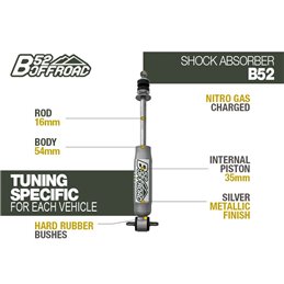 B52 OFFROAD SHOCK FOR MITSUBISHI PAJERO L040 LEAF SPRINGS FRONT