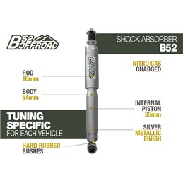 B52 OFFROAD SHOCK FOR TOYOTA HILUX WITH LEAF SPRINGS - FRONT